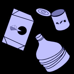 garbage: plastic bottles & tin cans